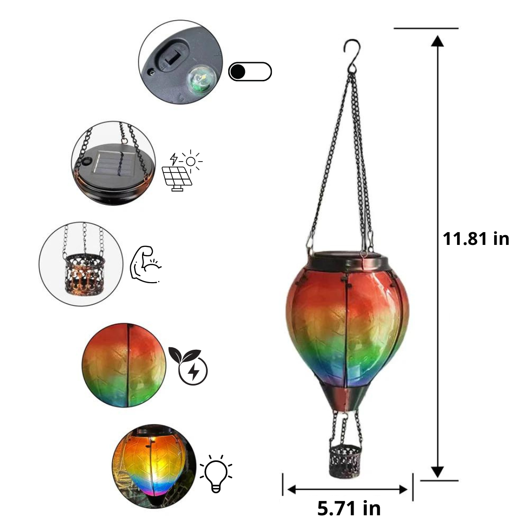 Himmellygte | Solcelledrevet Luftballon med Simuleret Flamme