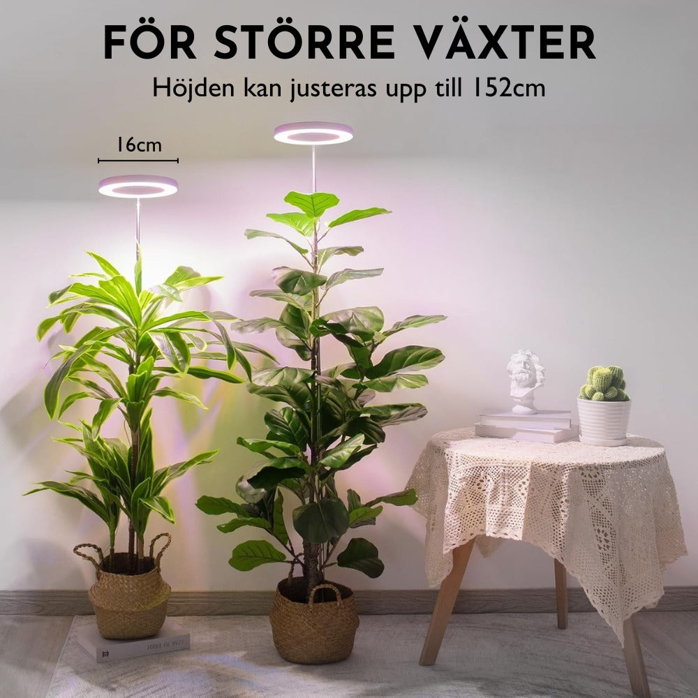 Plante lampe med timer & justerbar højde